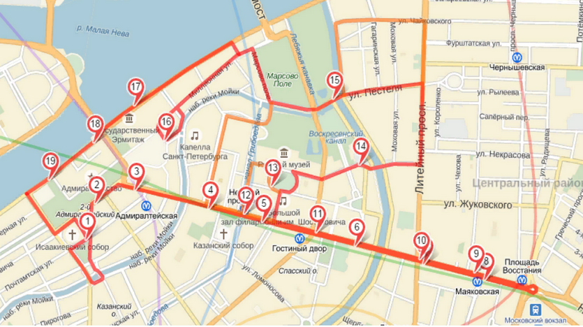 План экскурсии по санкт петербургу на 7 дней